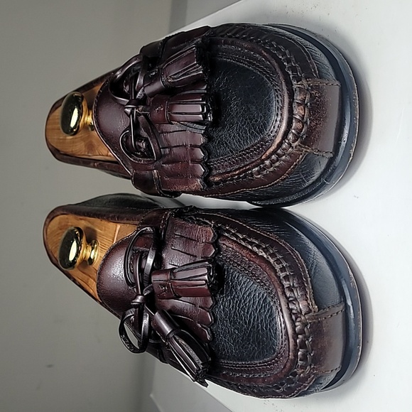 Johnston & Murphy Passport brown leather kilted tasseled loafers size 9.5M - Picture 3 of 8